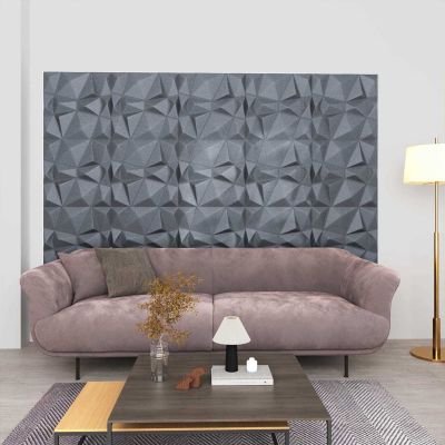 vidaXL Nástenné panely 12 pcs Diamond Šedý 50 x 50 cm XPS Pena