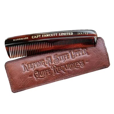 Pánsky hrebeň na vlasy s koženým púzdrom CAPTAIN FAWCETT Hair comb with leather case