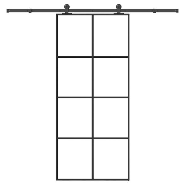 vidaXL Posuvné dvere s kovaním ESG sklo a hliník 90x205 cm