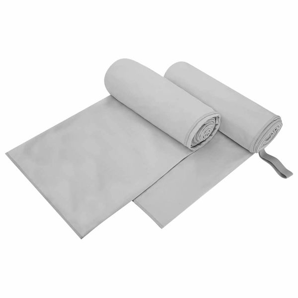 vidaXL Športové uteráky 2 pcs Sivá 200 x 100 cm Polyester a polyamid