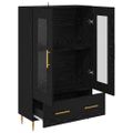 vidaXL Highboard so zásuvkou Čierny dub 69,5 x 31 x 115 cm