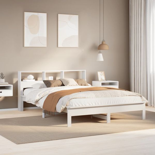 vidaXL Posteľ bez matraca biela 140x190 cm masívna borovica