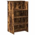 vidaXL Recepčný stôl dymový dub 155x50x103,5 cm kompozitné drevo