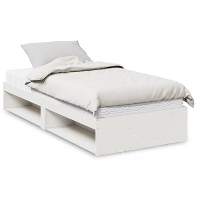 VidaXL Denná posteľ s matracom Biela 100x200 cm masívna borovica