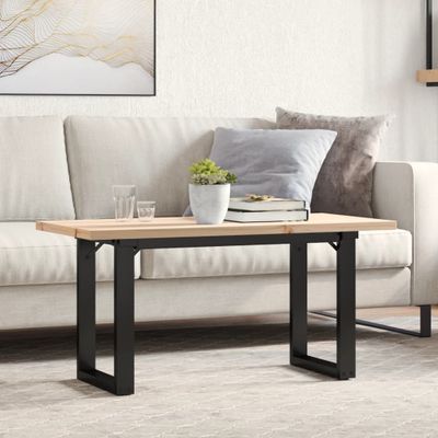 vidaXL Konferenčný stolík v tvare O 100x50x45,5 cm borovica a oceľ