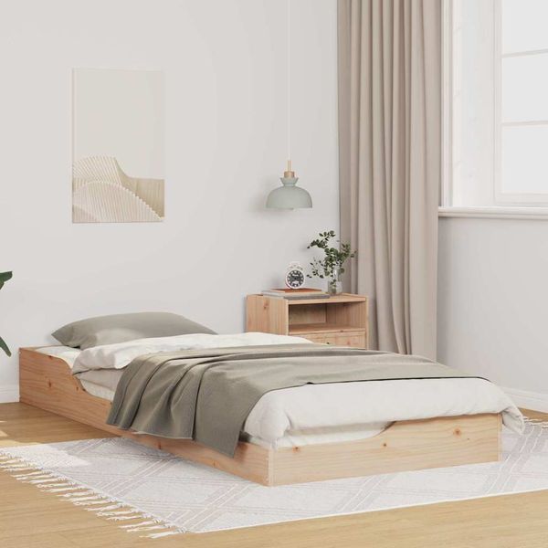vidaXL Rám postele Hnedá 100 x 220 cm Masívne borovicové drevo