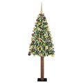 vidaXL Úzky vianočný stromček s 300 LED-i so stojanom Zelená 180 cm