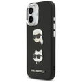 Karl Lagerfeld FW Grained Karl & Choupette Heads Pins & Logo puzdro na iPhone 17 čierne