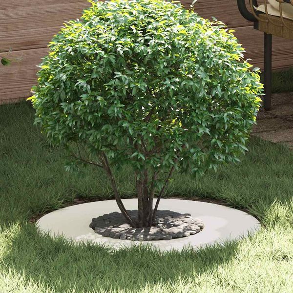 vidaXL vhodný pre plochý stromový krúžok Biela Ø30 / 60 cm Oceľ