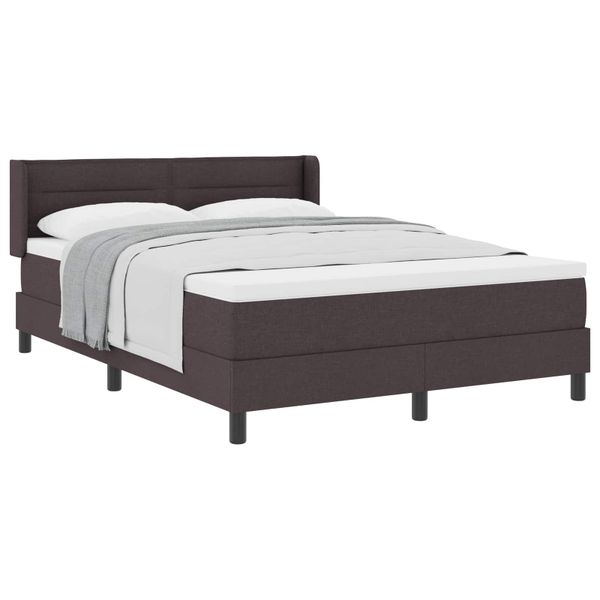 vidaXL Posteľ s pružinovým rámom Tmavohnedá 200 x 140 cm látka