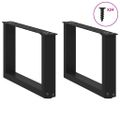 vidaXL Nohy konferenčného stolíka v tvare U, 2 ks, čierne, 50 x (30-31) cm, oceľové
