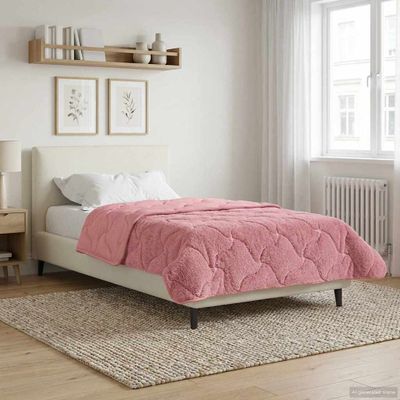 vidaXL Prikrývka na celý rok Šnurovaný Ružová 135 x 220 cm