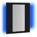 vidaXL LED kúpeľňová zrkadlová skrinka, čierny dub 40x12x45 cm