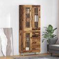 vidaXL Highboard Staré drevo 69,5 x 34 x 180 cm Kompozitné drevo