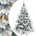 vidaXL Umelý vianočný stromček s 150 LED-i Biela 150 cm PE a PVC
