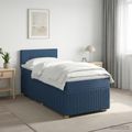 vidaXL Posteľ boxspring s matracom Modrá 90 x 190 cm Látka