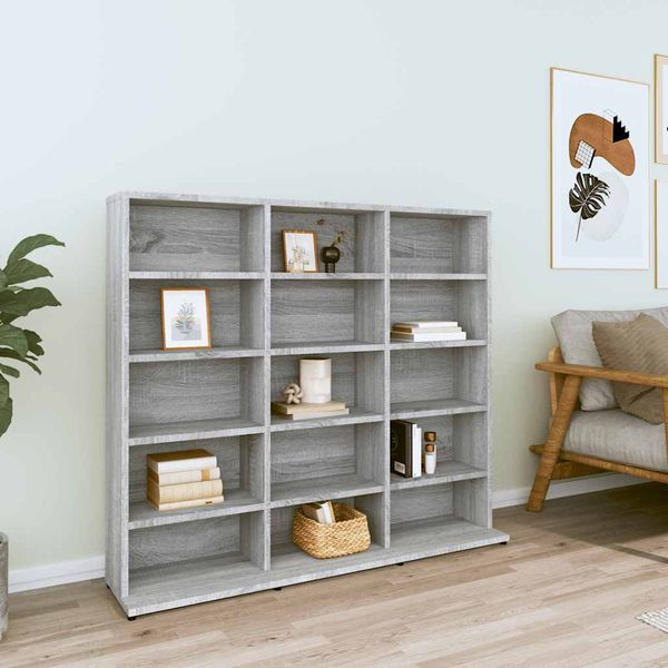 vidaXL CD skrinka sivá sonoma 100x23x89,5 cm spracované drevo