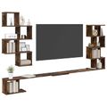 vidaXL Nástenná polica na TV Dymový dub 180 x 15 x 94 cm