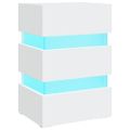 vidaXL Nočný stolík s LED, biely 45x35x67 cm, kompozitné drevo