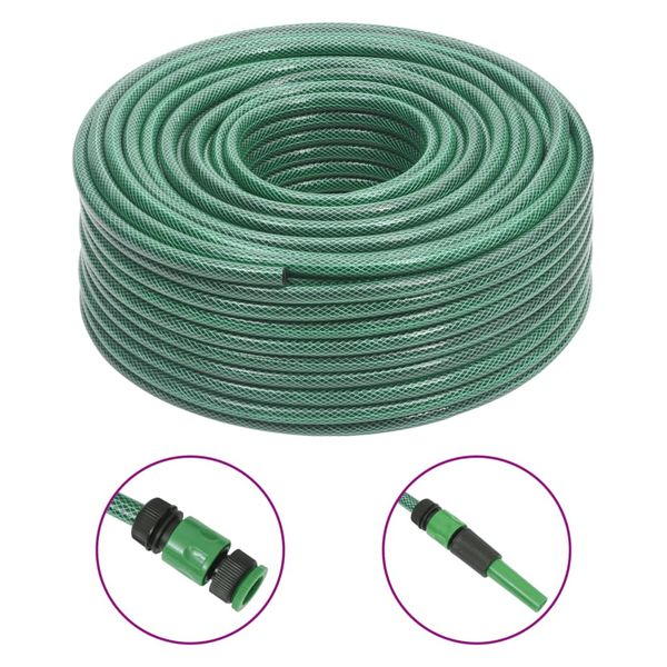 vidaXL Záhradná hadica so sadou armatúr, zelená 0,5" 100 m, PVC