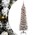 vidaXL Umelý vianočný stromček Biela 150 cm PVC, kov a plast