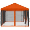 vidaXL Altánok so stenami 6 x 3 m Oranžová Polyester a oceľ 190 gsm
