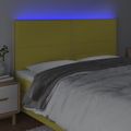 vidaXL Čelo postele s LED zelené 200x5x118/128 cm látka