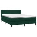 vidaXL Posteľný rám boxsping s matracom tmavozelený 140x220 cm zamat