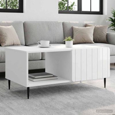 vidaXL Konferenčný stolík Biela s vysokým leskom 90 x 50 x 40 cm