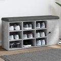 vidaXL Lavička na topánky betónovo sivá 102x32x50 cm kompozitné drevo