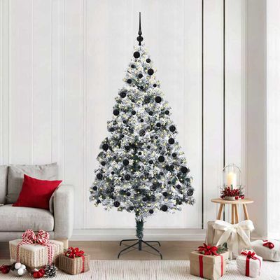 vidaXL Umelý vianočný stromček Biela 210 cm PVC a Oceľ a Plast
