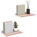 vidaXL Závesná polica 2 ks Ružová 30 x 18 x 2,5 cm Oceľ