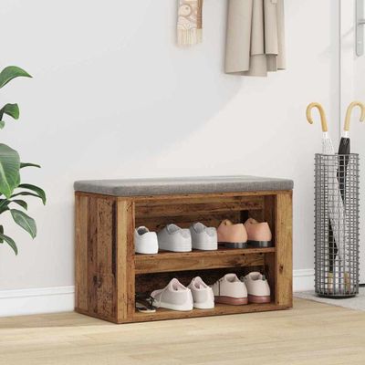 vidaXL Regál na topánky Staré drevo 75 x 35 x 45 cm Kompozitné drevo
