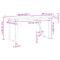 vidaXL Jedálenský stolík v tvare O 140x80x75,5 cm borovica a oceľ