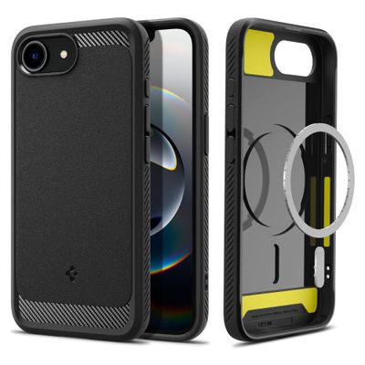Puzdro Spigen Rugged Armor Mag MagSafe pre iPhone 16E matná čierna