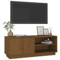 vidaXL TV skrinka medovo-hnedá 105x34x40 cm masívna borovica