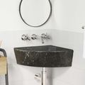 vidaXL Umývadlo Sivá (38-45) x (38-45) x 12 cm Riečna skala