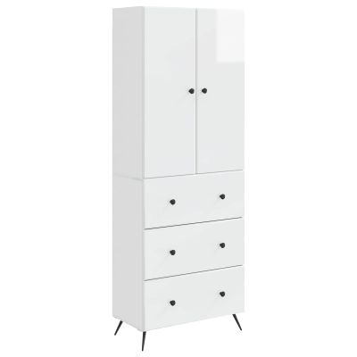 vidaXL Sada skríň 2 pcs Biela s vysokým leskom 66 x 34,5 x 90 cm