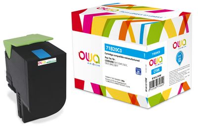 OWA Armor toner kompatibilný s LEXMARK 71B20C0, 2300st, modrá/cyan