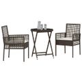vidaXL Záhradný bistro set 3 ks Hnedá polyratan
