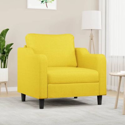 vidaXL Jednomiestna pohovka, svetložltá 60 cm, látka