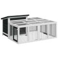vidaXL Králikáreň sivá 144x123x67,5 cm masívna borovica