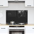 vidaXL Kuchynský obklad Čierna 80 x 50 cm tvrdené sklo