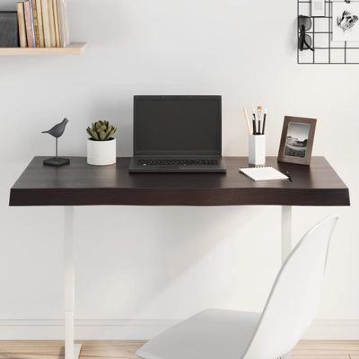 vidaXL Stolová doska tmavohnedá 100x60x(2-6)cm ošetrený masív hrany