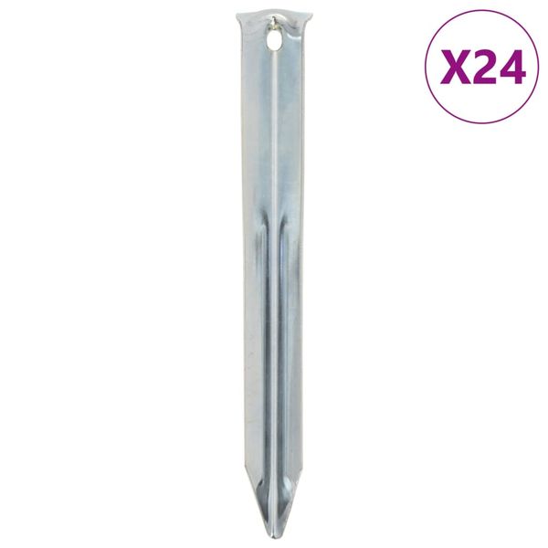 vidaXL Stanové kolíky 24 ks 17 cm Ø20 mm pozinkovaná oceľ