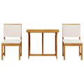 vidaXL Záhradný bistro set 3 ks Hnedá Pevné akáciové drevo