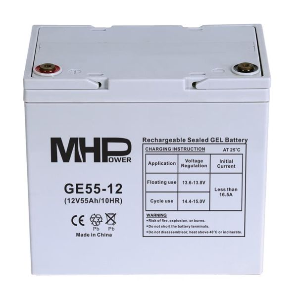 Baterie olovená  12V / 55 Ah  MHPower GE55-12 GEL