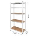 Kovový úložný regál Atos RB-1250 180 x 90 x 40 cm strieborný