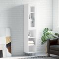 vidaXL Vysoká skrinka biela 34,5x34x180 cm spracované drevo