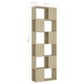 vidaXL Knižnica/deliaca stena biela a dub sonoma 60x24x186 cm drevotrieska
